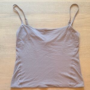 Lulu Wundermost Ultra-Soft Nulu Spaghetti Strap Adjustable Cami Small Mauve Grey